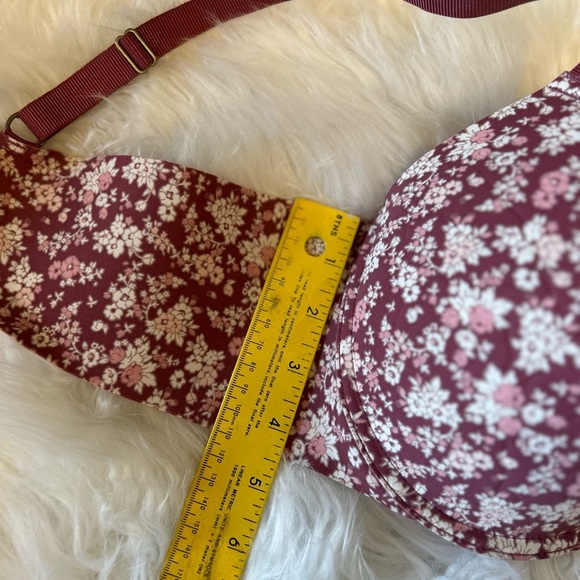 Lucky Brand Burgundy Floral Under Wire Padded Bra Sz-40C. V8 - Picture 12 of 12